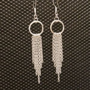 3/$20 | Silver hoop & graduated chain earrings